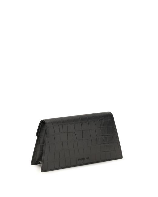 McQueen Black Mini Skull Clutch- Calf Leather Shoulder Bags