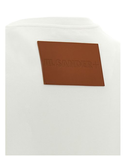 Jil Sander White Logo Patch T-Shirt for men