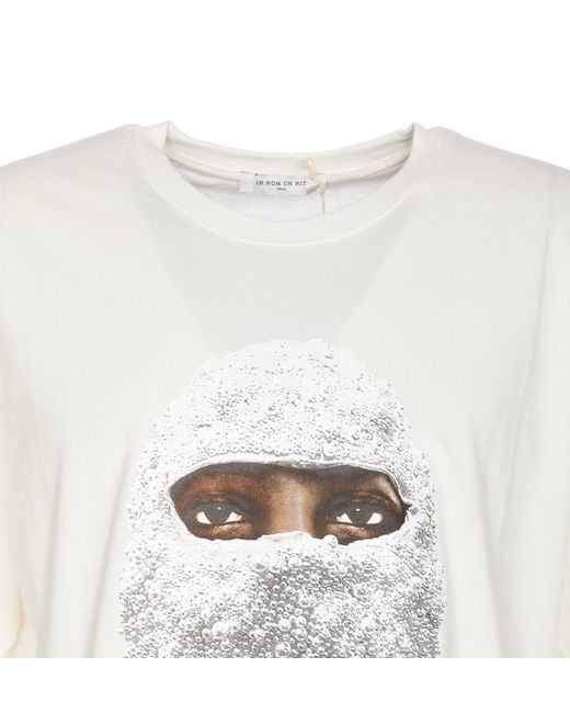 Ih Nom Uh Nit White Logo T-Shirt With Mask Future Print for men