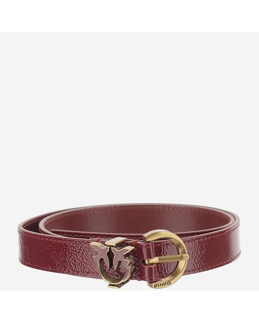 Pinko Purple Leather Belt With Logo