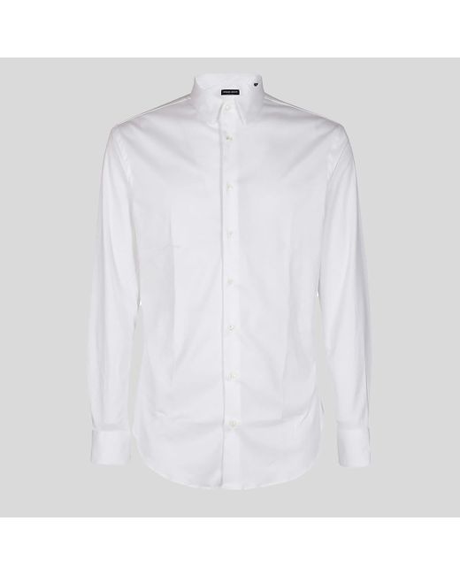 Giorgio Armani White Cotton Shirt for men