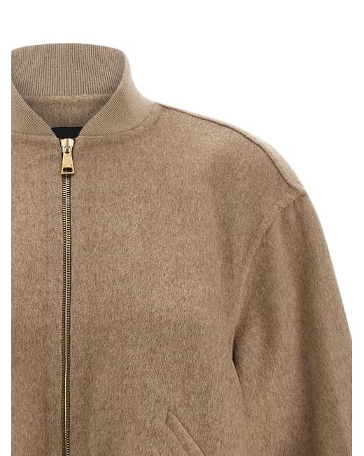 Fabiana Filippi Brown Cashmere Bomber Jacket Puffer Jackets