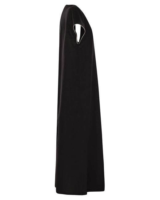 Fabiana Filippi Black Linen V-Neck Dress