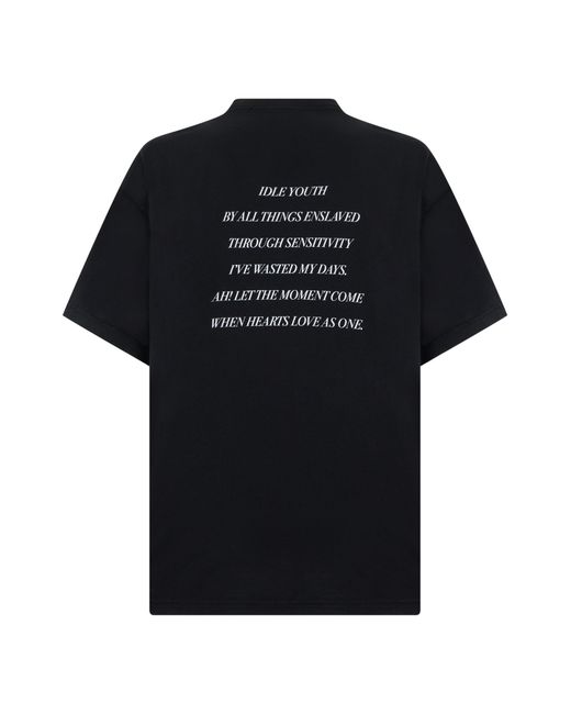 Balenciaga Black T-Shirt With Graphic Print, Cotton T-Shirts for men