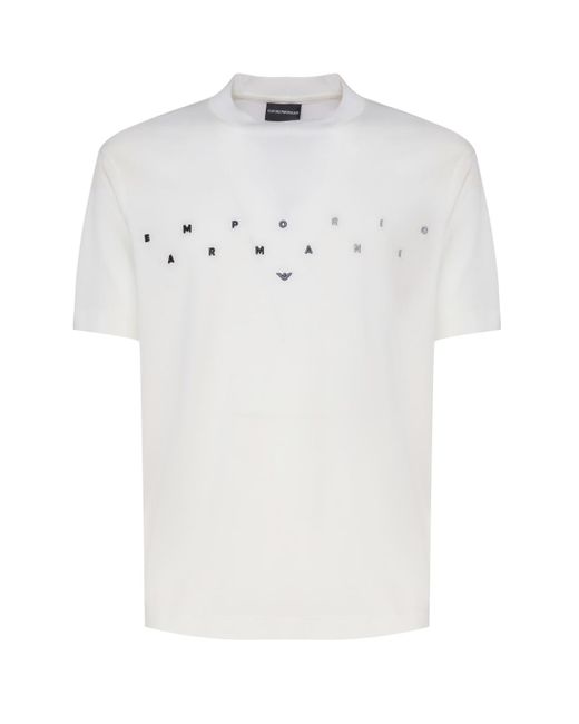 Emporio Armani White T-Shirt With Logo for men