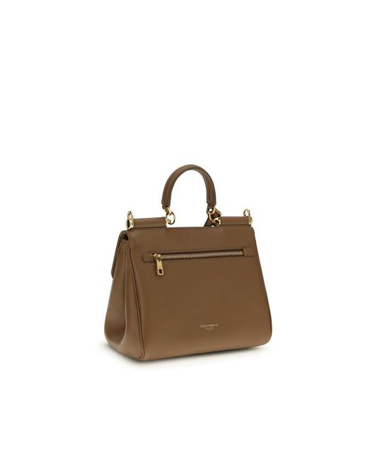 Dolce & Gabbana Brown Calf Leather Bos Taurus Shoulder Bag