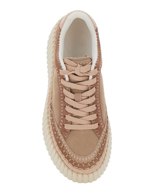 Chloé Natural Suede Sneakers Polyester