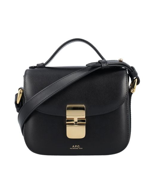A.P.C. Mini Grace Top Handle Bag in Black Lyst