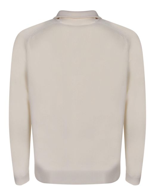 Moncler White Mid-Zip Pullover for men
