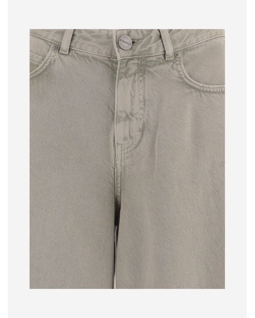 Pinko Gray Jeans Burkina Cotton Blend Lyocell Trousers