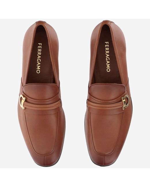 Ferragamo Brown Leather Loafers Calf for men
