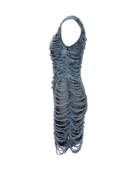DIESEL Blue Dress With Destroyed Effect