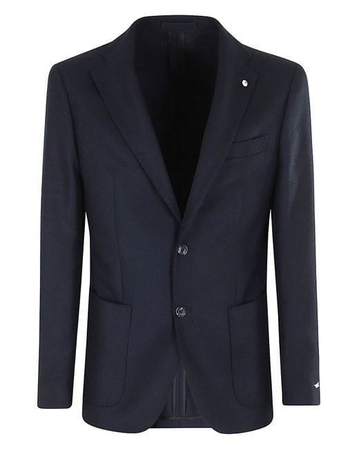 Luigi Bianchi Blue Blazer Lana Cashmere for men