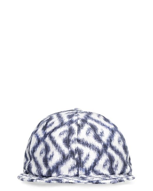 Fendi Blue Printed Baseball Cap Silk Hat for men