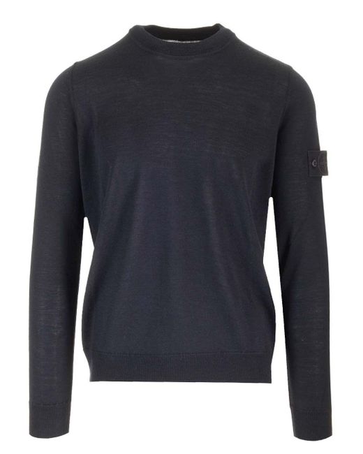 Stone Island Blue Rws Wool Ghost Sweater for men