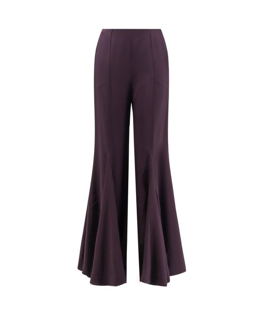 Chloé Purple Acetate And Silk Trousers With Flared Bottom