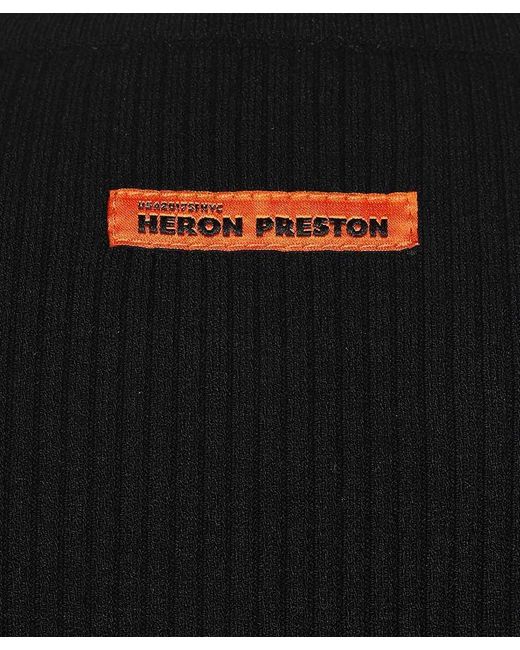 Heron Preston Black Ribbed Knit Dress