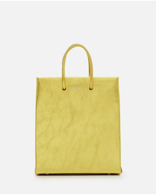 MEDEA Yellow Longstrap Metallic Bag