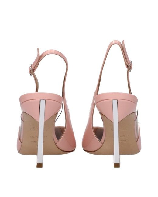 Casadei Pink Leather High Heel Pumps