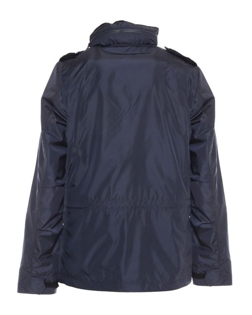 Aspesi Blue Utilitarian Vento Jacket With High Collar for men