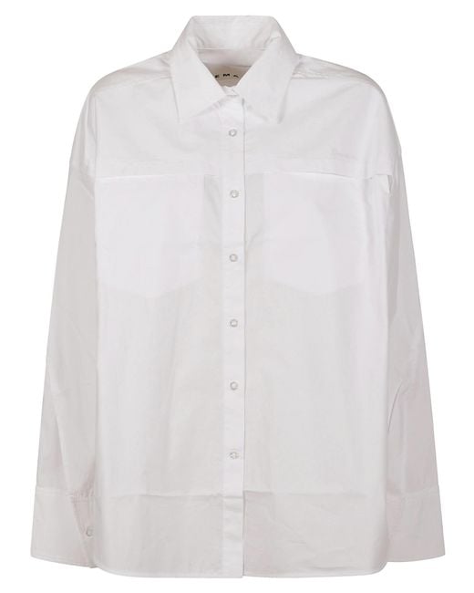 REMAIN Birger Christensen White Poplin Oversized Shirt