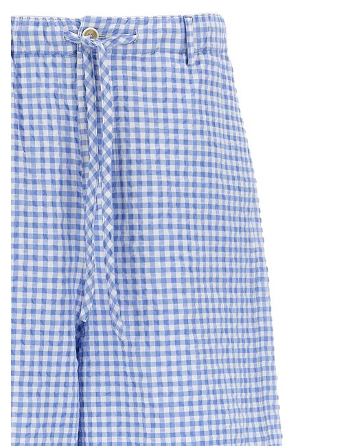 Marni Blue Vichy Print Cotton Blend Bermuda Shorts for men