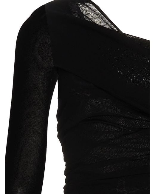 Saint Laurent Black Asymmetric One-sleeve Gown