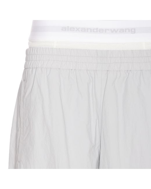 Alexander Wang White Track Pants With Logo Waistband