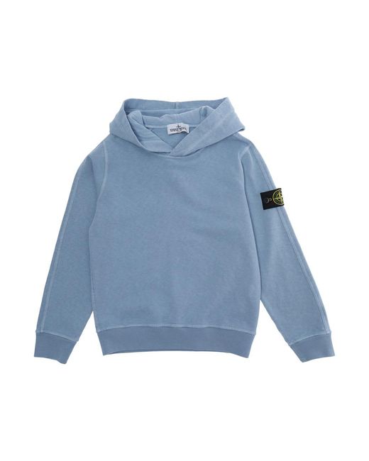 Stone Island Blue Crewneck Sweatshirt Cotton Hoods & Sweatshirts for men