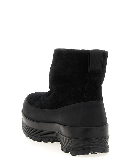 Stone Island Black Suede Ankle Boots for men