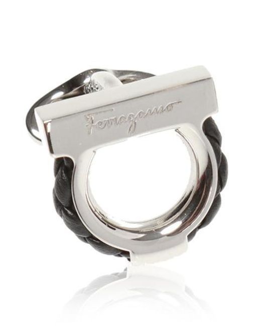 Ferragamo Black Gancini Cuff Links for men