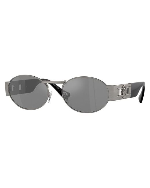 Versace Gray Sunglasses Oval Full Rim, Frame And Mirror Lens Ve2264100230 for men