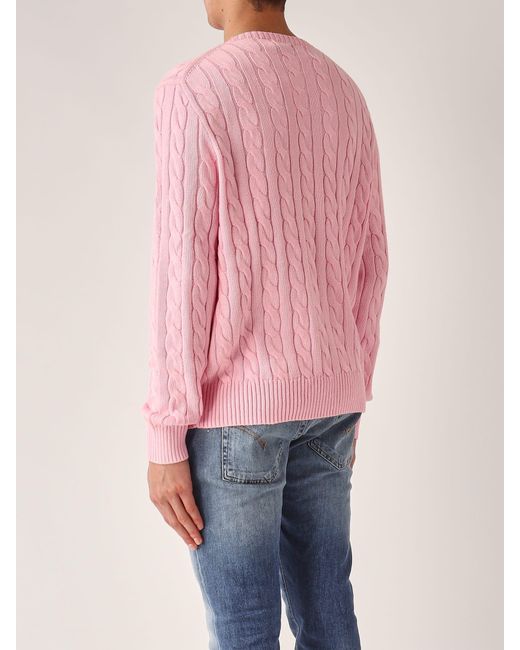 Polo Ralph Lauren Pink Maglia Con Treccia Regular Sweater for men