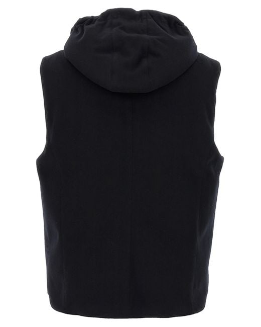 Brunello Cucinelli Blue Padded Wool Vest for men