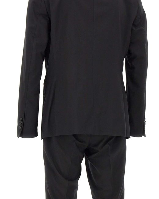 Manuel Ritz Black Viscose Two-Piece Suit for men
