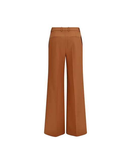 Chloé Brown Orange Cotton Flared Pants
