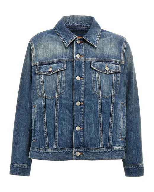 MM6 by Maison Margiela Blue Layered Denim Jacket With Unique Back Design