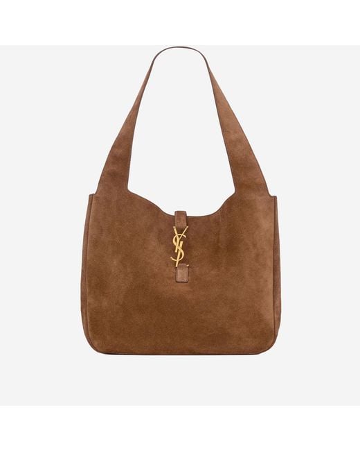 Saint Laurent Brown Shoulder Bag Bea 5 À 7 Suede