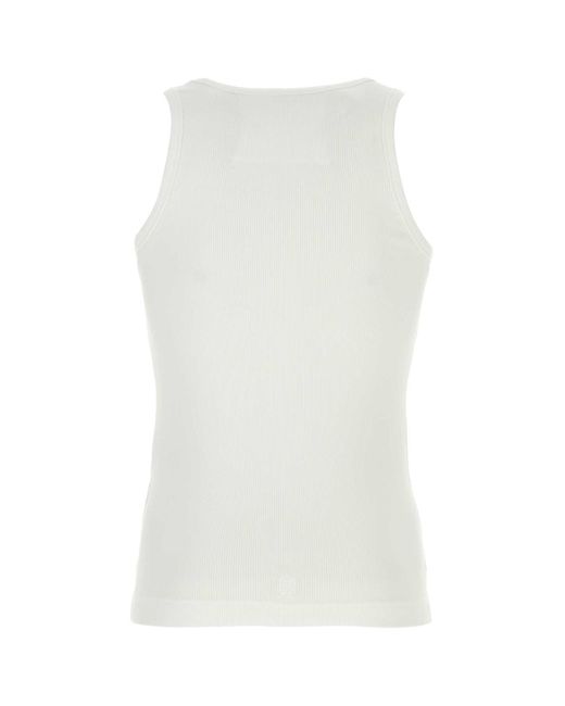 Givenchy White Stretch Cotton Tank Top for men