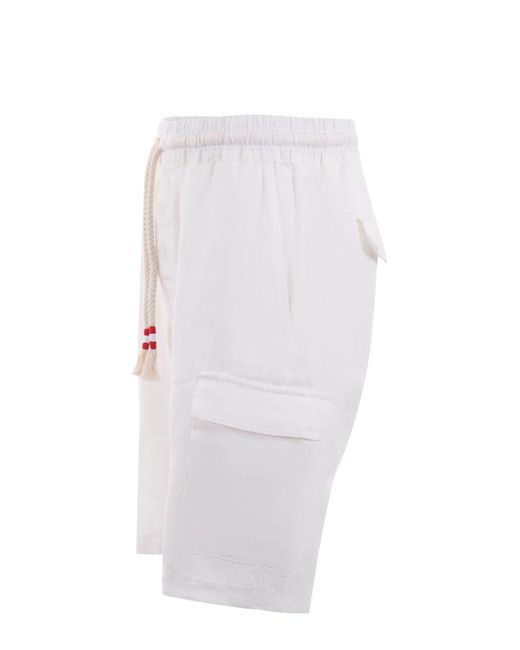 Mc2 Saint Barth Blue Linen Shorts for men