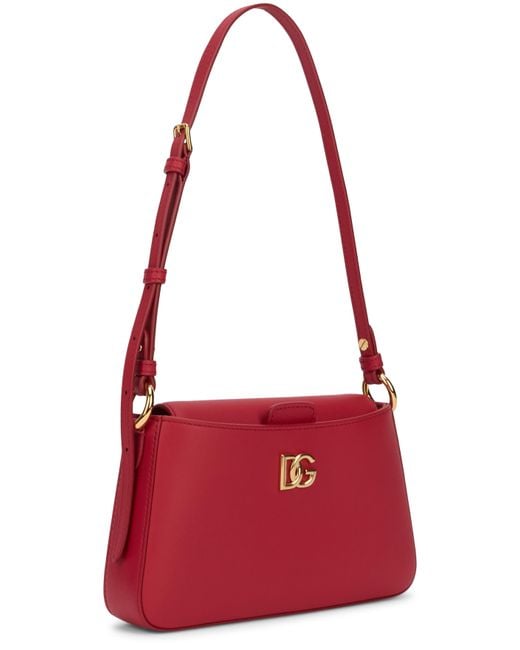 Dolce & Gabbana Red Shoulder Phone Bag Calfskin