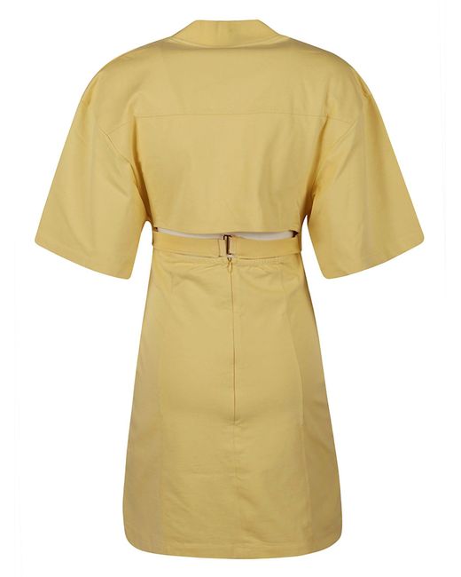 Jacquemus Yellow Twisted T-Shirt Mini Dress