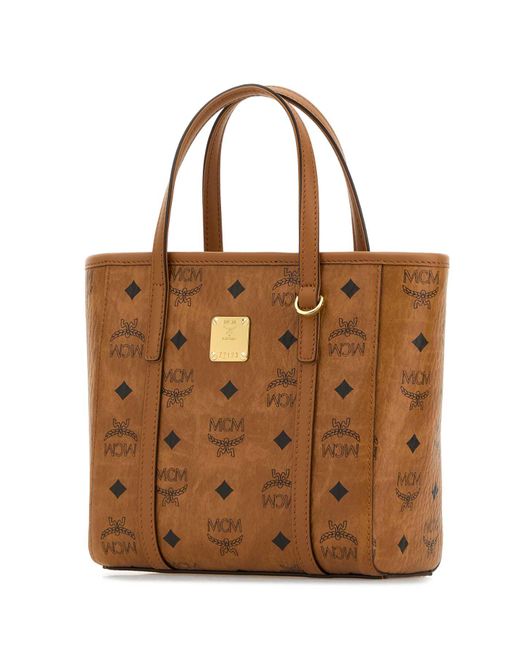 MCM Brown Printed Canvas Mini Tony Handbag
