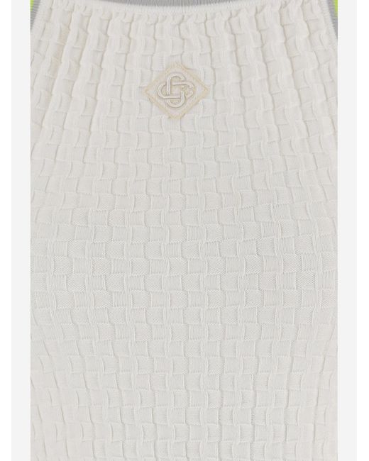 Casablanca White Viscose Blend Dress With Logo