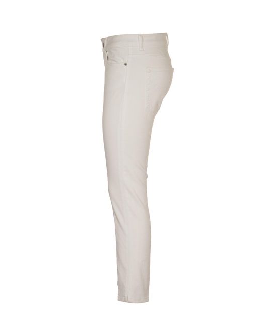 Dondup White Button Skinny Fit Jeans