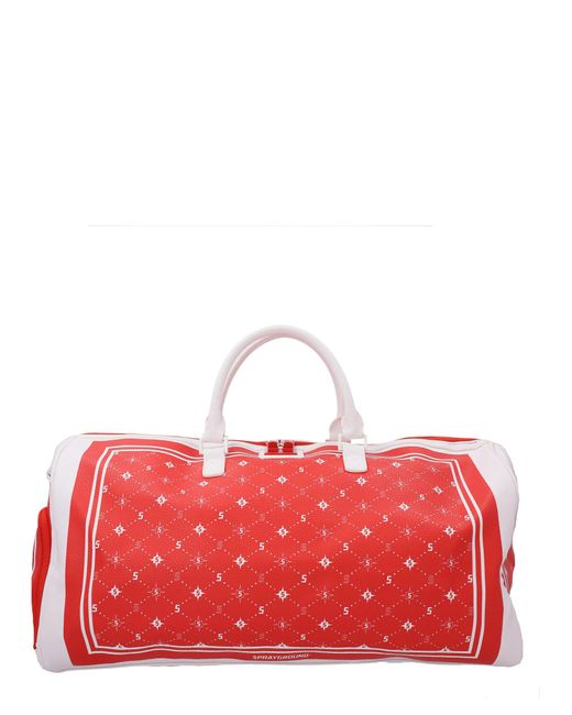 Sprayground Leather Bandana Duffel Bag in Red for Men Lyst UK