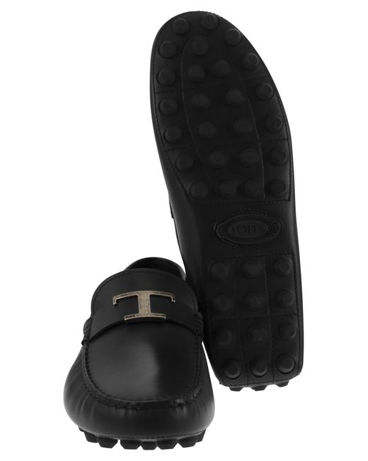 Tod's Black Moccasin With Macro Rubbers for men