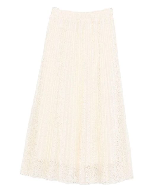 Ermanno Scervino Natural Embroidered Long Skirt
