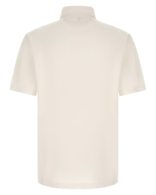 Brunello Cucinelli White Virgin Wool Polo Shirt for men