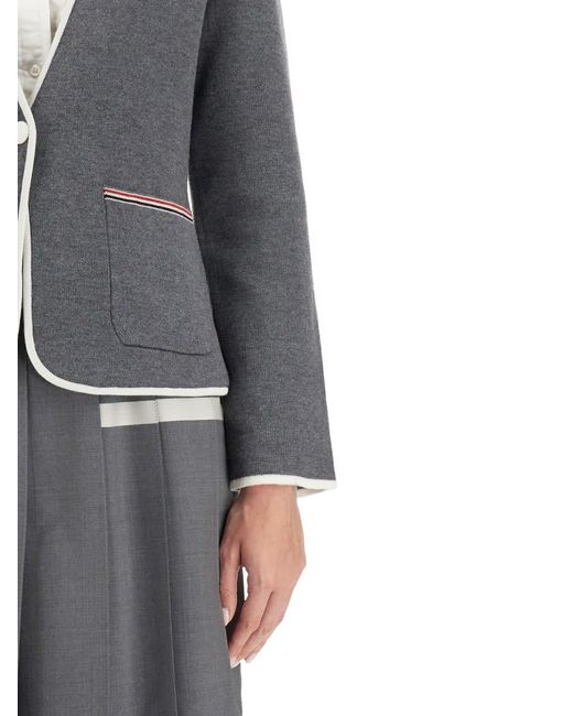 Thom Browne Gray Single-Breasted Jacket